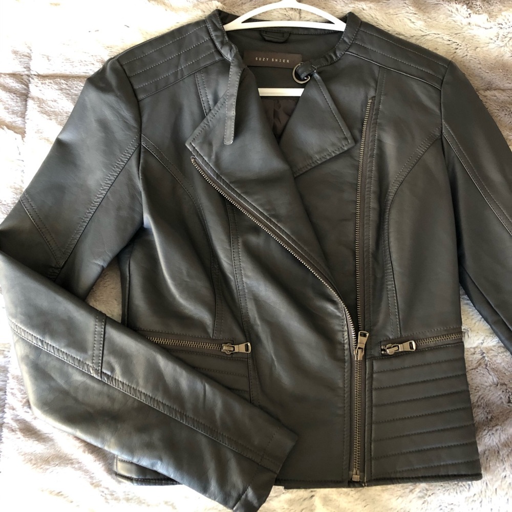Grey Leather Jacket